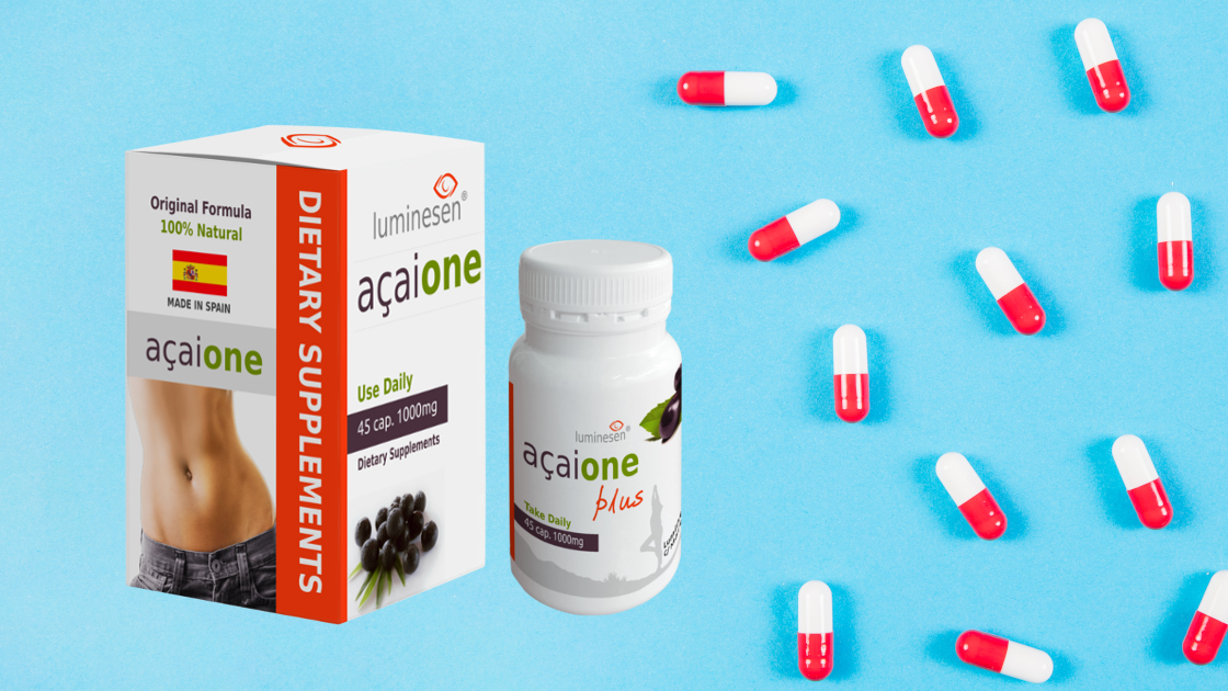 AçaiOne and capsules red and white